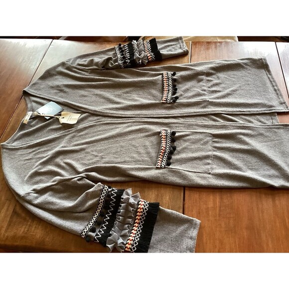 ANDTHEWHY Boutique Boho Long Cardigan Fringe NWT Size Small NWT - Picture 5 of 5